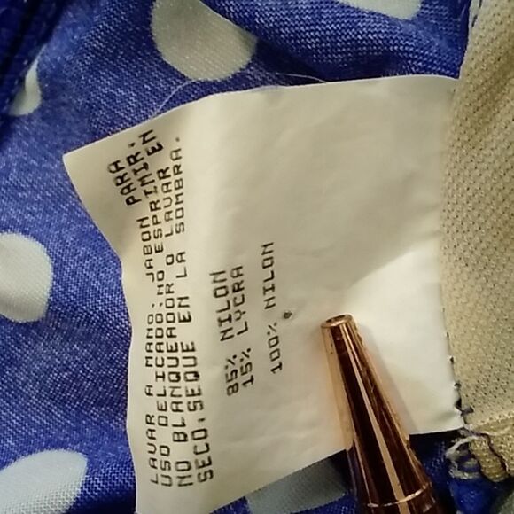 VINTAGE LE GOVE TM POLKA BLUE WHITE MACE IN U.S.A WOMEN SWEMWEAR SIZE 4 - Picture 7 of 11